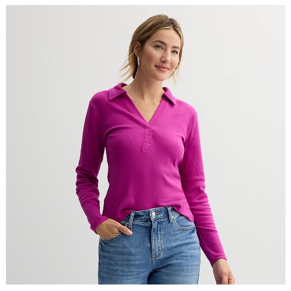 Women's Berry Pink Long Sleeve Top sz Small